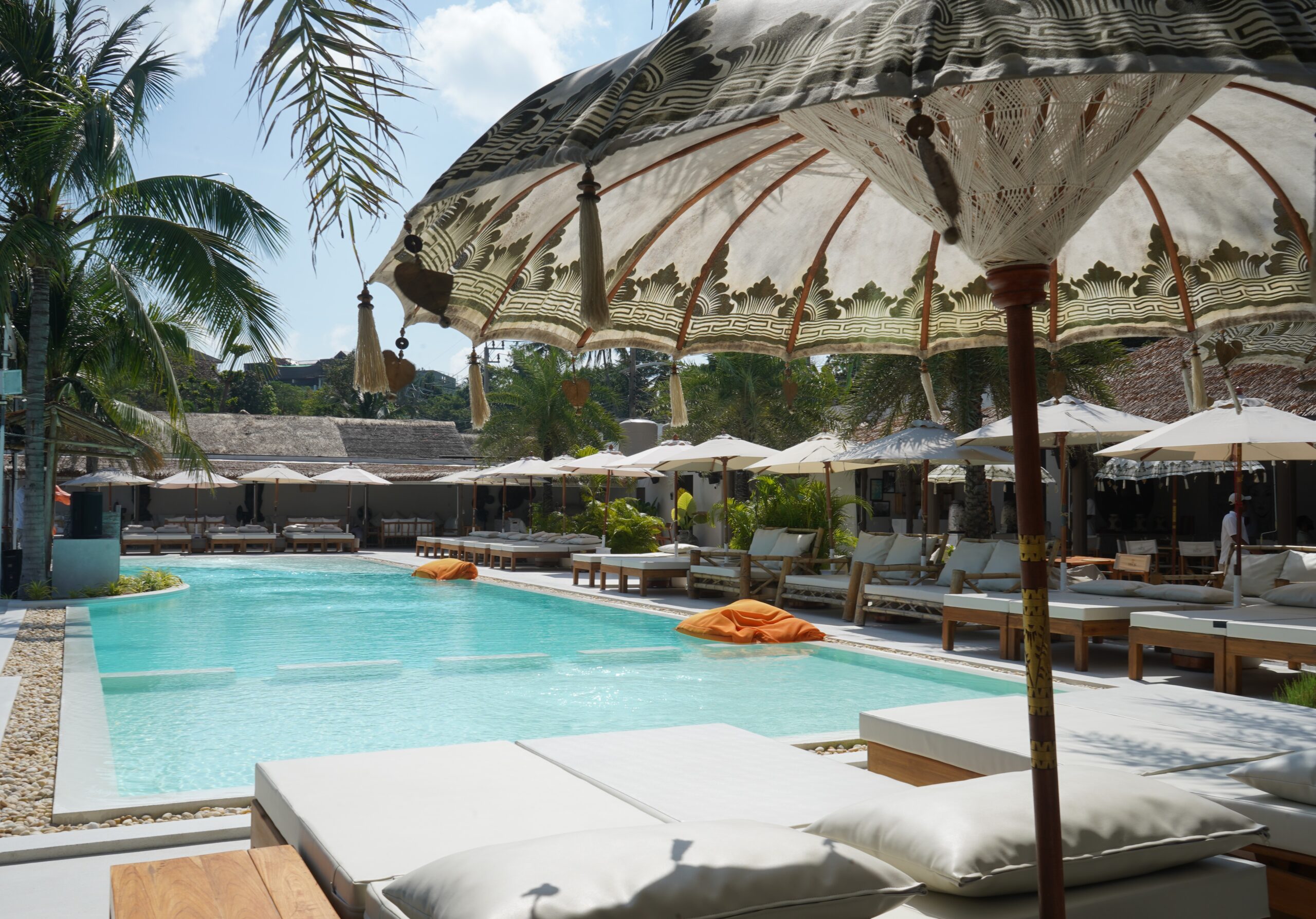 Sunbeds around the Pool