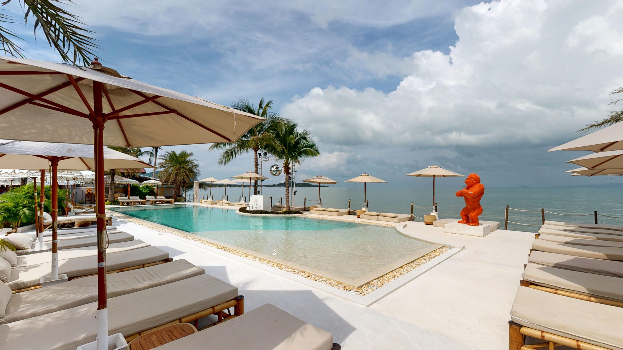 Sunbeds around the Pool